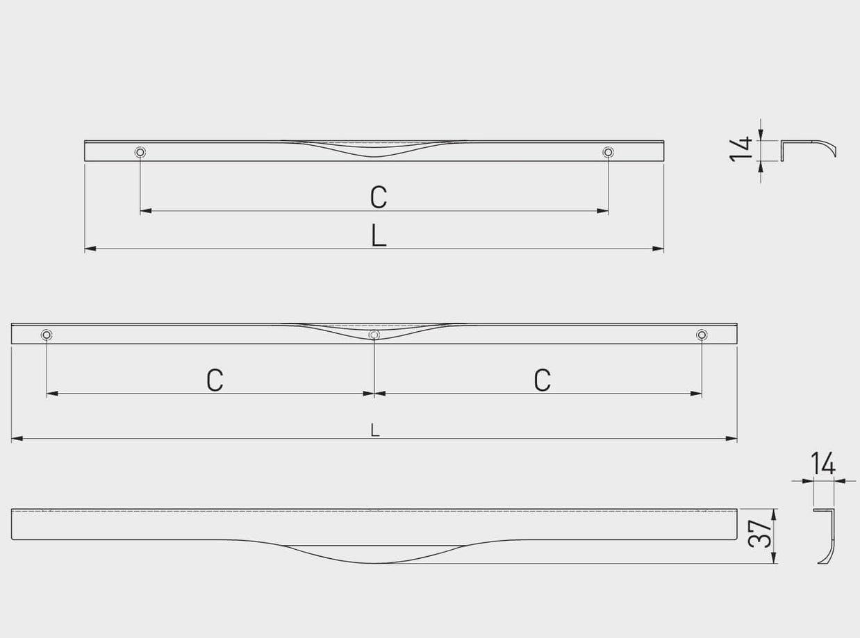 Mâner mobilă PICADO – aluminiu