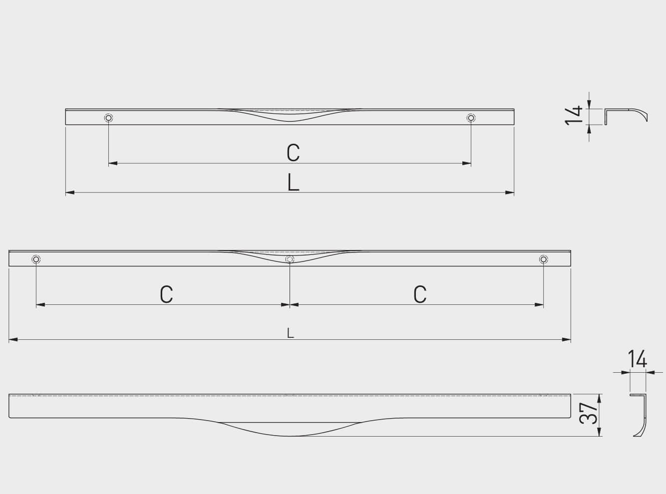 Mâner mobilă PICADO – negru mat