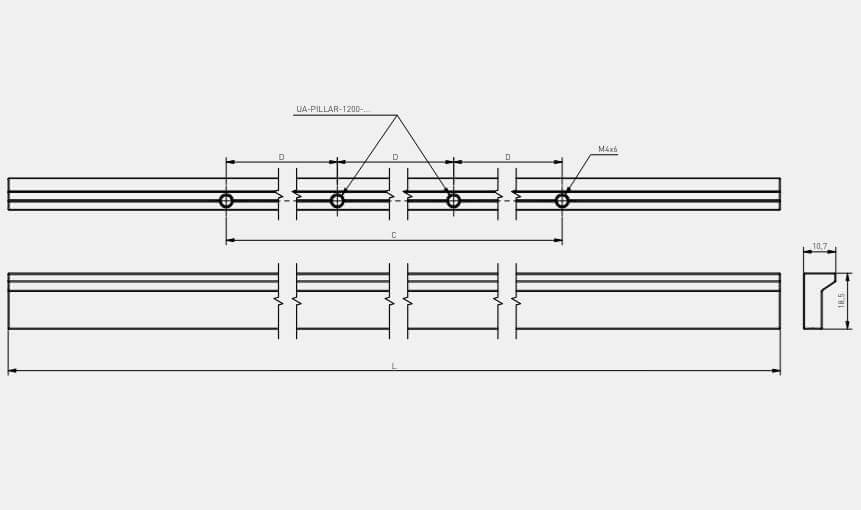 Mâner mobilă PILLAR – aluminiu