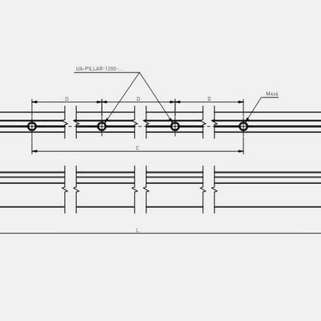 Mâner mobilă PILLAR – aluminiu