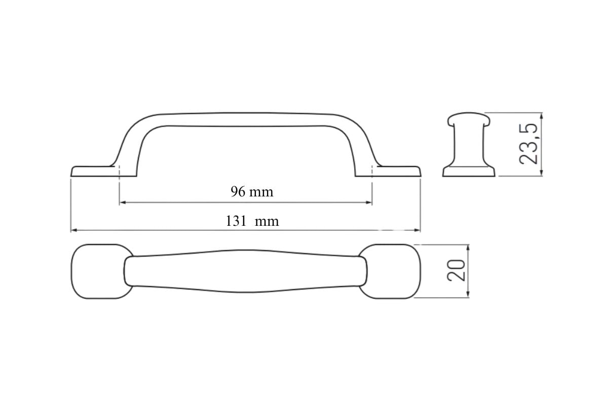 Mâner mobilă RETRO – alamă antichizată