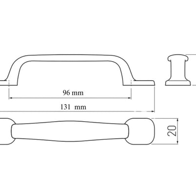 Mâner mobilă RETRO – alamă antichizată