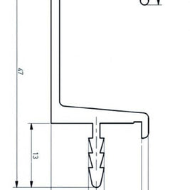 Mâner profil C 3.5 m, negru