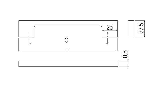 Mâner mobilă ZAMAK – alb mat