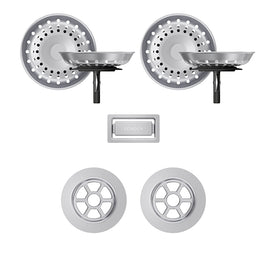 Părți vizibile Schock pentru chiuvetă cu kit de scurgere manual GREN200 PRED150 Inox Periat