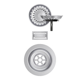 Părți vizibile Schock pentru chiuvetă cu kit de scurgere manual KIRN100-N100L-N100XL LAHN100L-N100XL SIGN100XL Inox Periat