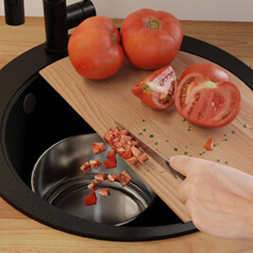 Placă de tăiat Workstation rotundă 410x410 (2 bucăți), lemn de fag