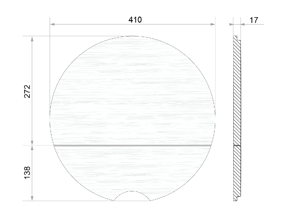 Placă de tăiat Workstation rotundă 410x410 (2 bucăți), lemn de fag