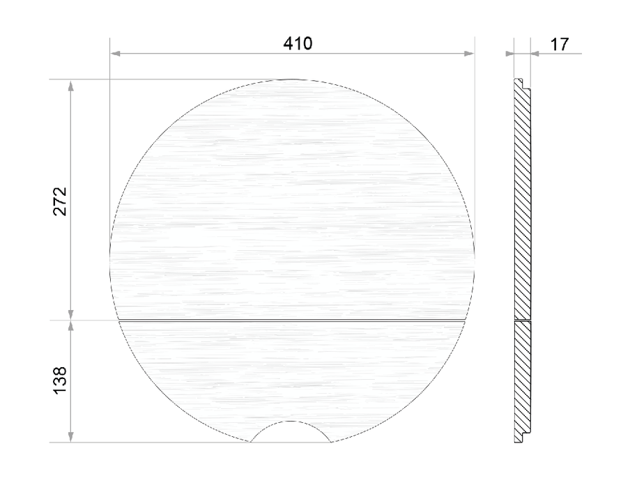 Placă de tăiat Workstation rotundă 410x410 (2 bucăți), lemn de fag