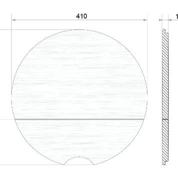 Placă de tăiat Workstation rotundă 410x410 (2 bucăți), lemn de fag