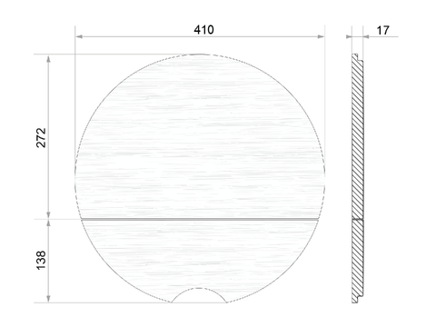 Placă de tăiat Workstation rotundă 410x410 (2 bucăți), lemn de fag
