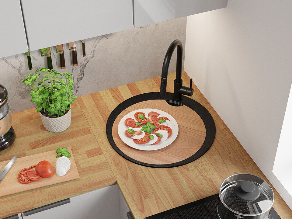 Placă de tăiat Workstation rotundă 440x440 (2 bucăți), lemn de fag