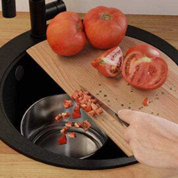 Placă de tăiat Workstation rotundă 440x440 (2 bucăți), lemn de fag