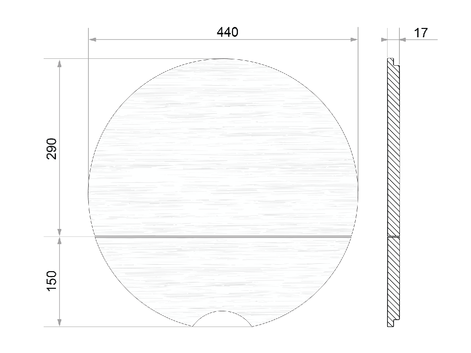Placă de tăiat Workstation rotundă 440x440 (2 bucăți), lemn de fag