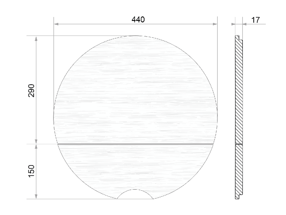 Placă de tăiat Workstation rotundă 440x440 (2 bucăți), lemn de fag