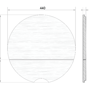 Placă de tăiat Workstation rotundă 440x440 (2 bucăți), lemn de fag
