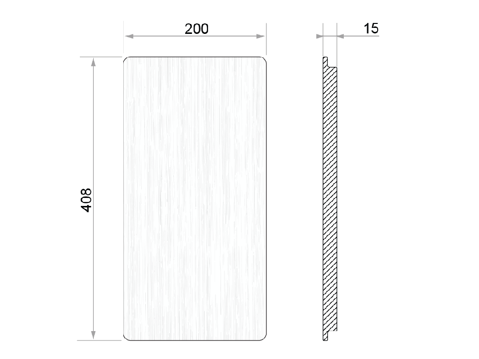 Placă de tăiere Workstation 410 Flushmount, lemn de fag