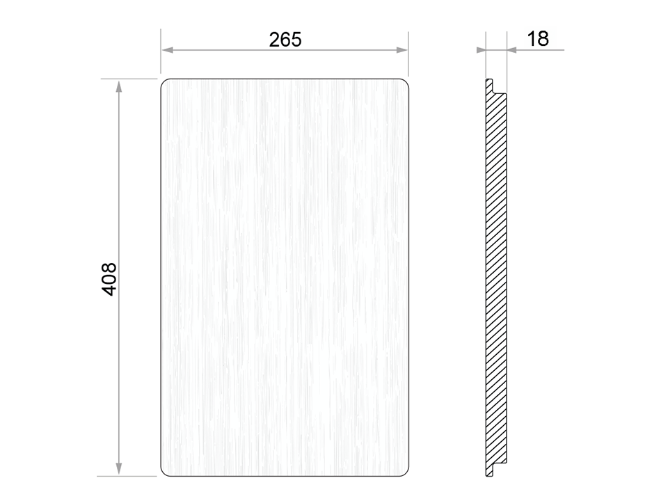 Placă de tăiere Workstation 410 Wide Flushmount, lemn de fag
