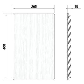 Placă de tăiere Workstation 410 Wide Flushmount, lemn de fag