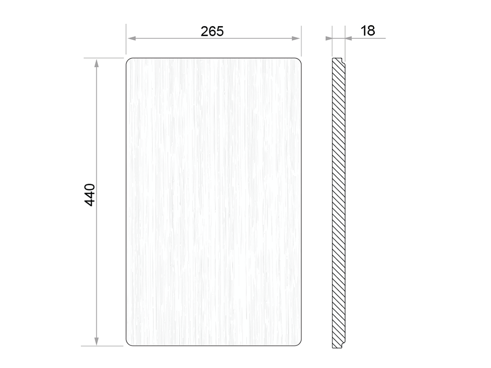 Placă de tăiere Workstation 440 Flushmount, lemn de fag