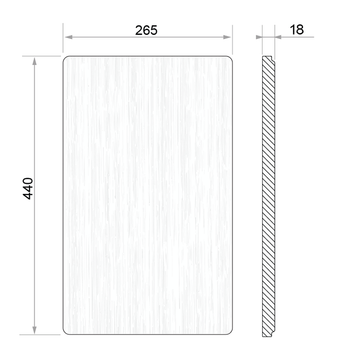 Placă de tăiere Workstation 440 Flushmount, lemn de fag