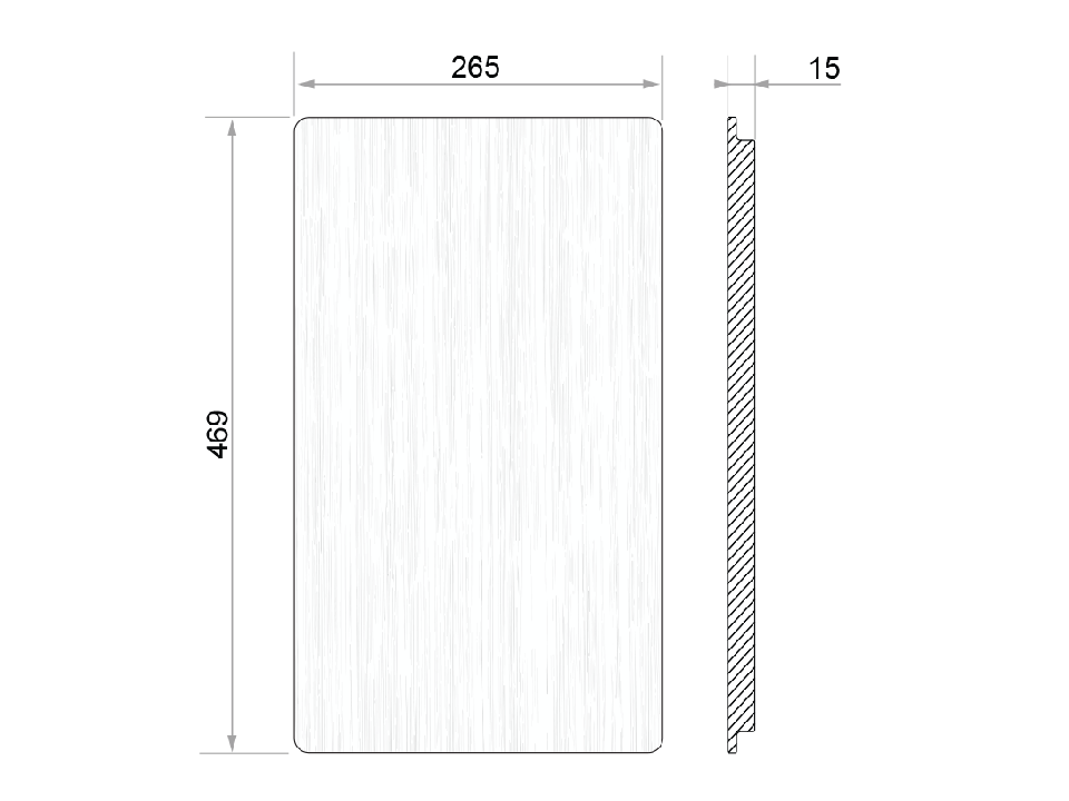 Placă de tăiat Workstation 470 Wide Flushmount, lemn de fag