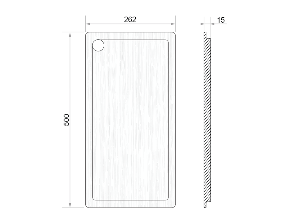 Placă de tăiat Workstation 500 Flushmount, lemn de fag