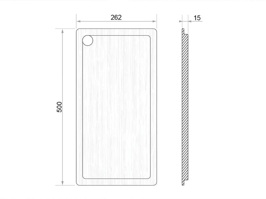 Placă de tăiat Workstation 500 Flushmount, lemn de fag