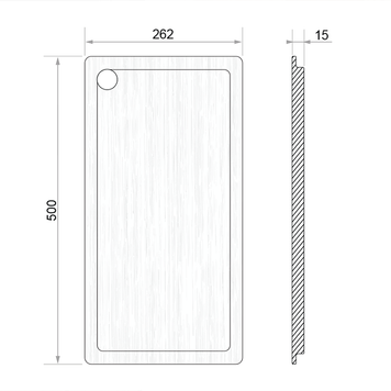 Placă de tăiat Workstation 500 Flushmount, lemn de fag