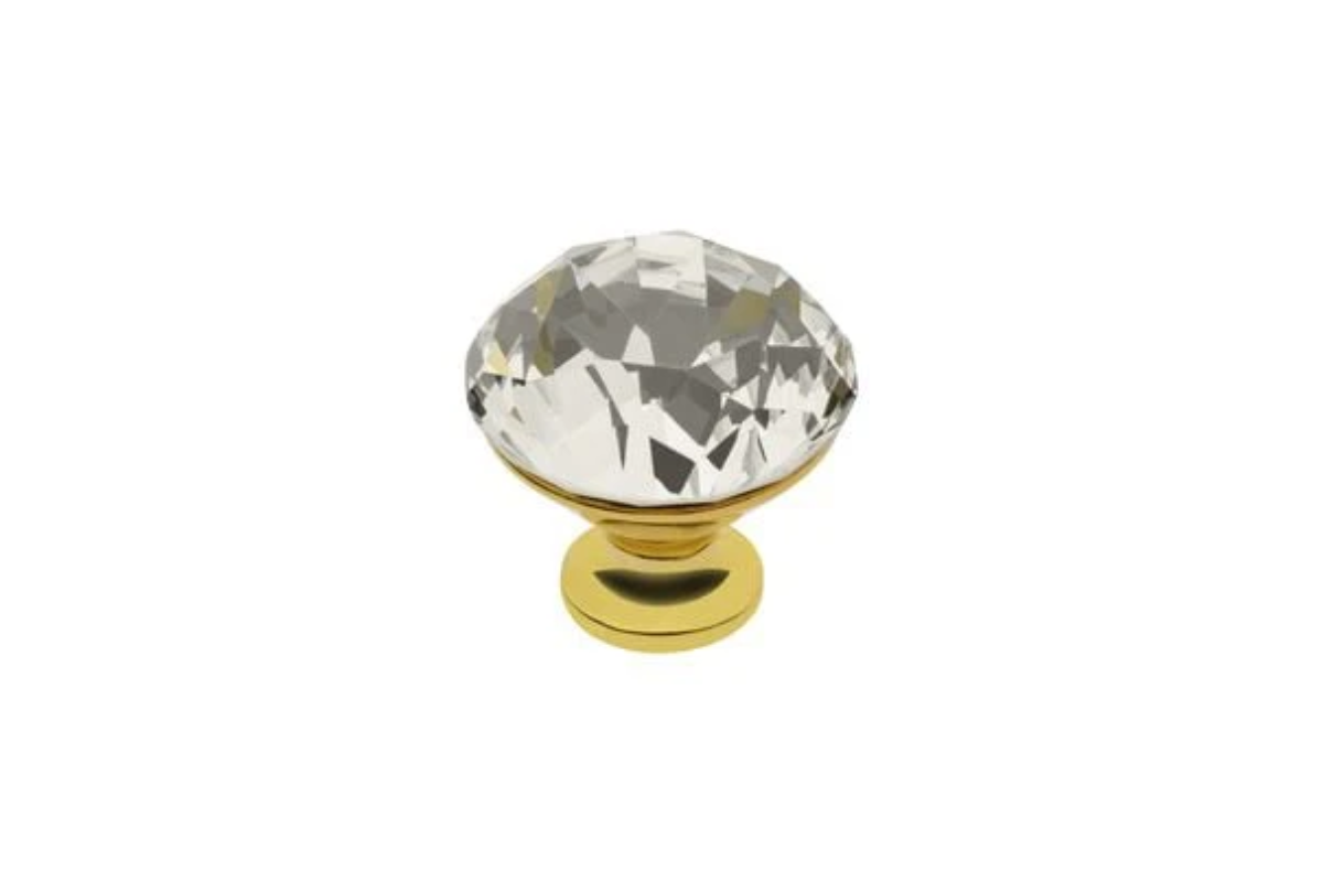 Buton mobilă CRYSTAL GOLD, D30 mm