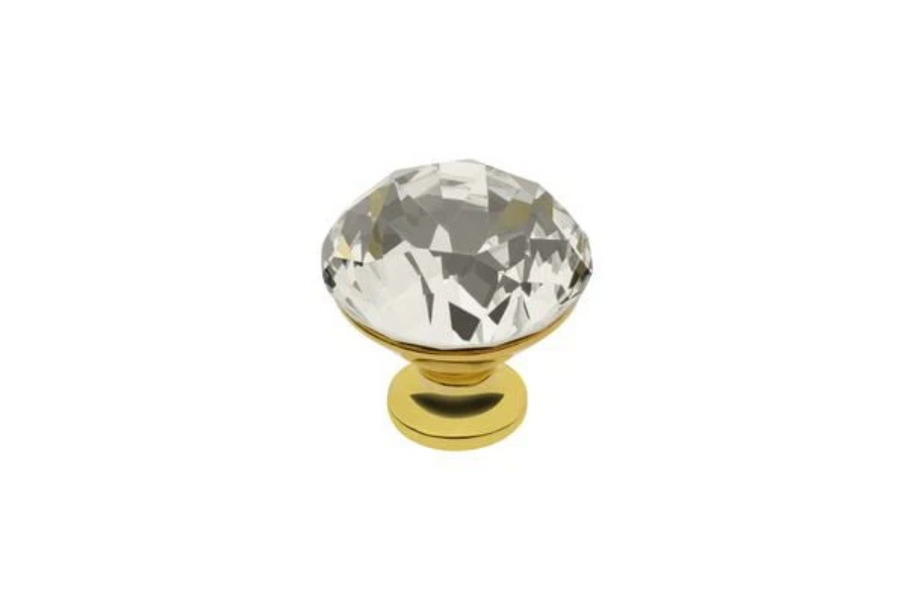 Buton mobilă CRYSTAL GOLD, D30 mm