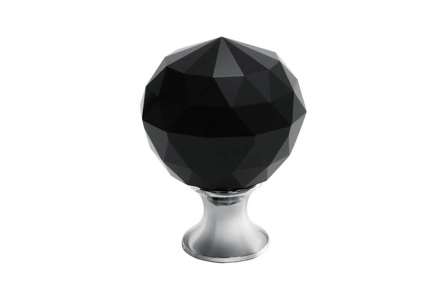 Buton mobilă CRYSTAL PALACE 30x44 mm, negru