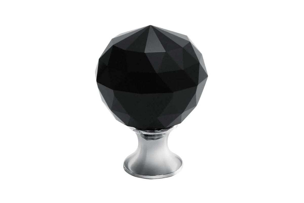 Buton mobilă CRYSTAL PALACE 30x44 mm, negru