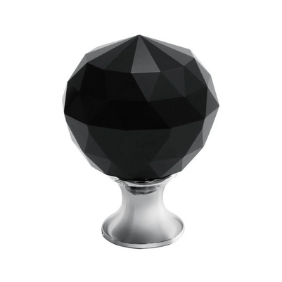 Buton mobilă CRYSTAL PALACE 30x44 mm, negru