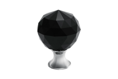 Buton mobilă CRYSTAL PALACE 30x44 mm, negru