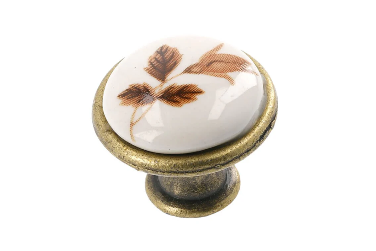 Buton mobilă AUTUMN ROSE, alamă antichizată