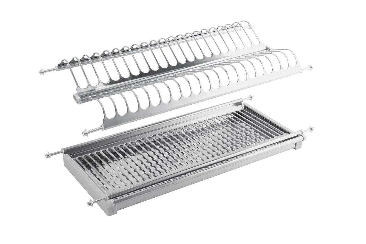 Scurgător (picurător) vase, inox, două rafturi, corp mobilier 900 mm