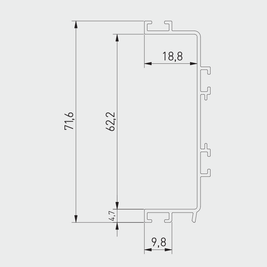 Profil mâner C VELLO, LED, 3 ml, gri