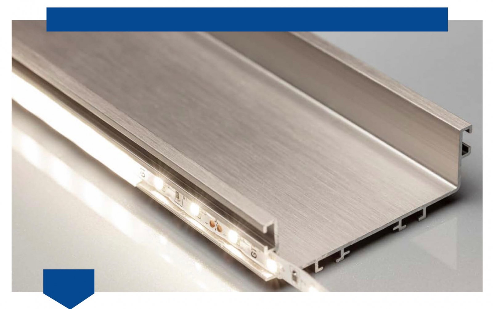 Profil mâner C VELLO, LED, 3 ml, gri