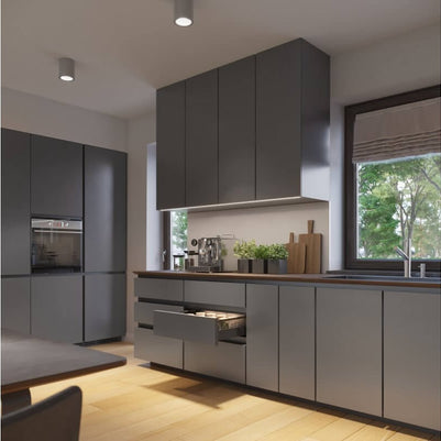 Profil mâner C VELLO, LED, 3 m, negru mat