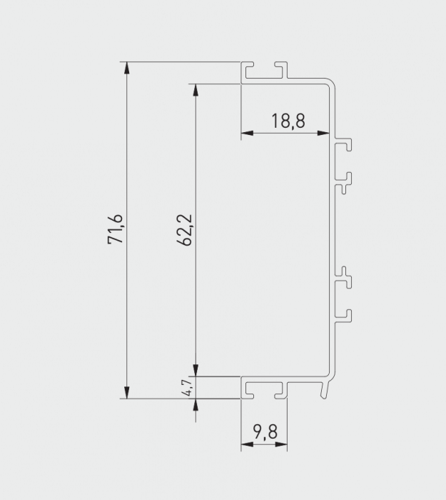 Profil mâner C VELLO, LED, 3 m, negru mat