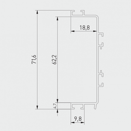 Profil mâner C VELLO, LED, 3 m, negru mat