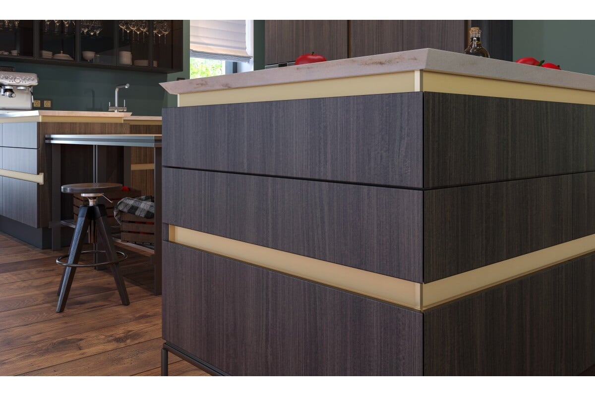 Profil mâner C VELLO, LED, 4.1 m, gold