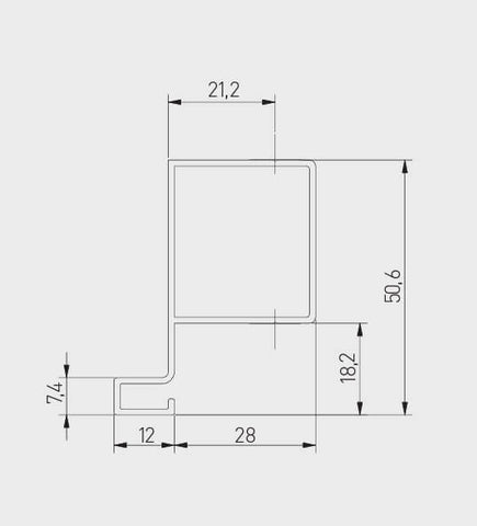 Profil mâner vertical de margine VELLO TJ, 3 m, negru mat