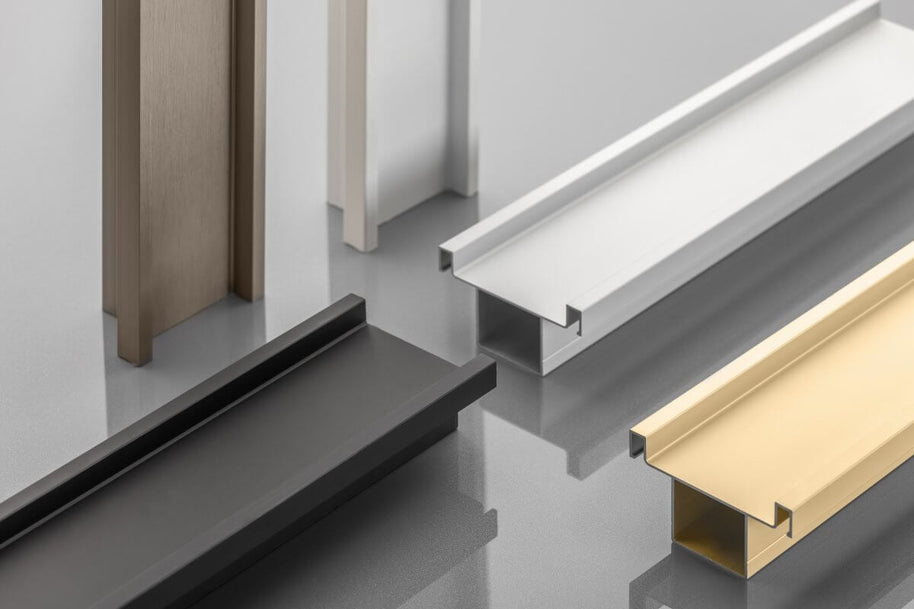 Profil aluminiu VELLO TD, sistem fără mânere, 3 m, alb mat