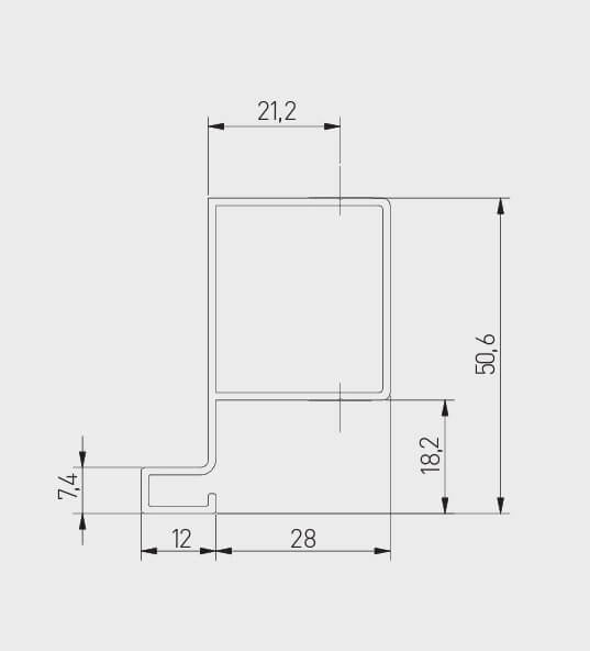 Profil mâner vertical de margine VELLO TJ, 3 m, gold