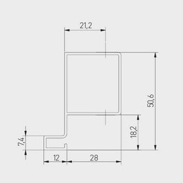 Profil mâner vertical de margine VELLO TJ, 3 m, gold