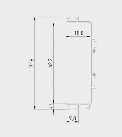 Profil mâner C VELLO, LED, 3 m, inox