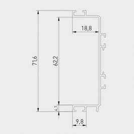 Profil mâner C VELLO, LED, 4.1 m, alb