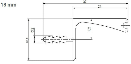 Profil mâner VELLO corpuri suspendate, 3 m, alb mat
